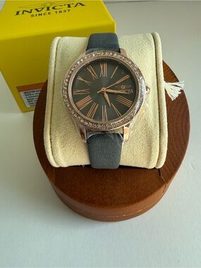 Invicta Women's Rose Gold & Gray Crystal-Accent Watch